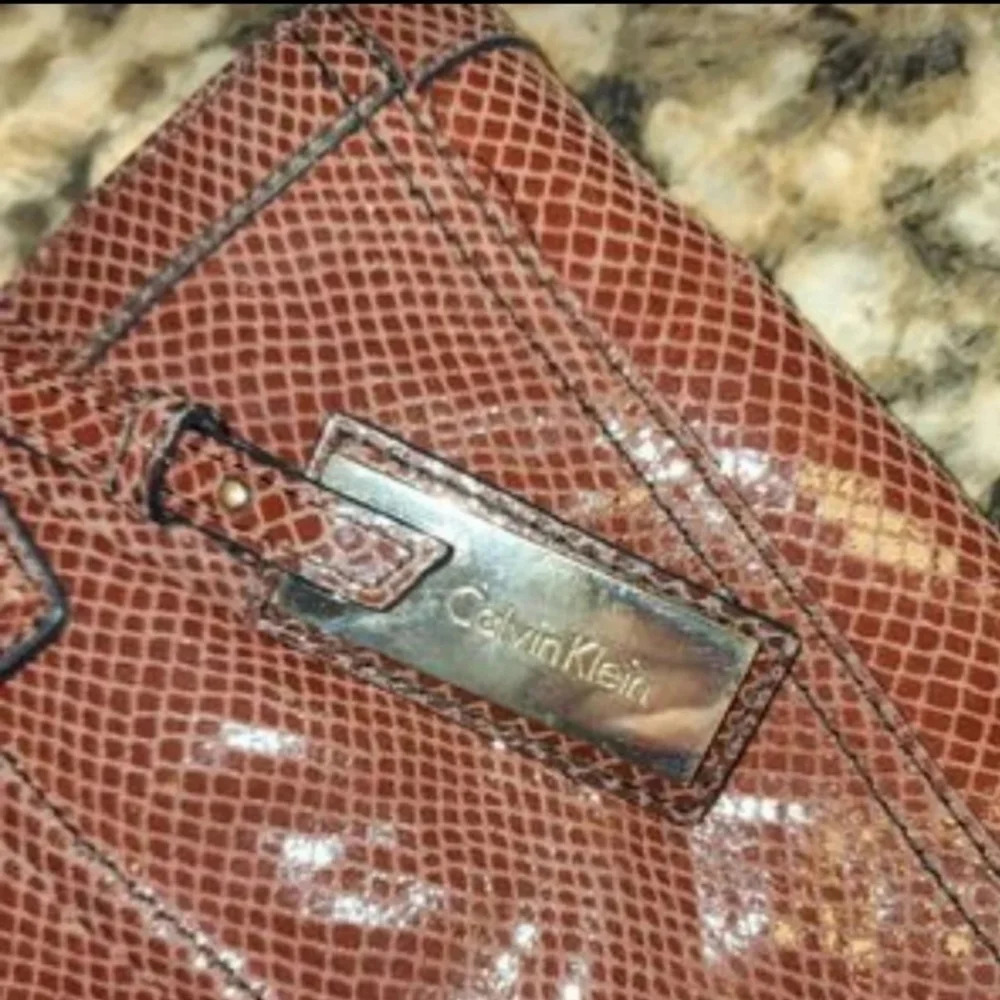 Calvin Klein Brown Snakeskin Python Print Leather… - image 3